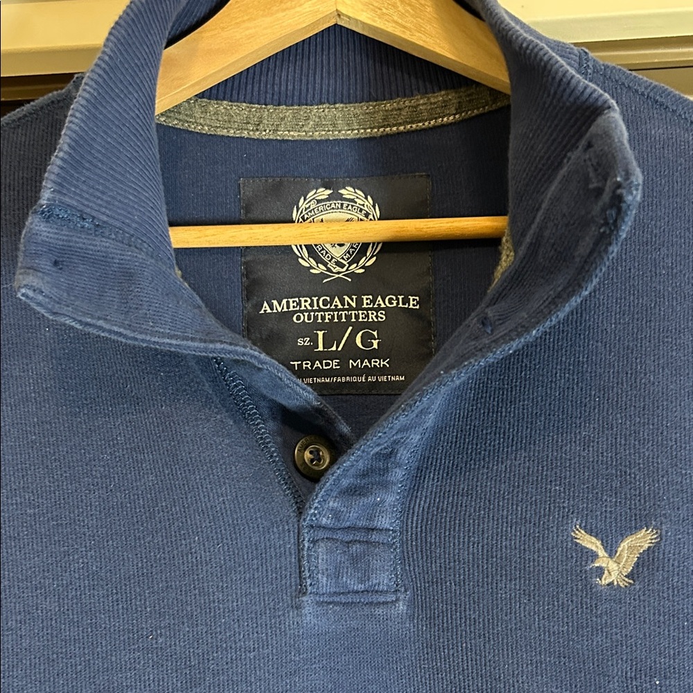 American Eagle Outfitters Men's Cobalt Blue Sweater Size Large - Picture 3 of 9